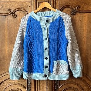 Handmade chunky knit cardigan sweater